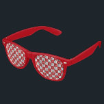 Red white chequerboard pattern retro sunglasses<br><div class="desc">Cool pinhole party glasses with a red and white chequerboard pattern printed on the lenses. Fun retro 80s style.</div>