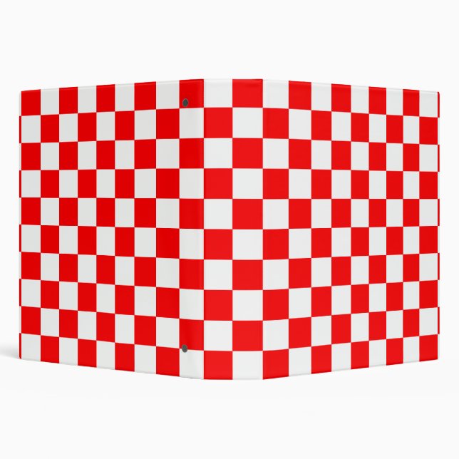 Red White Chequered Check Pattern Binder (Background)