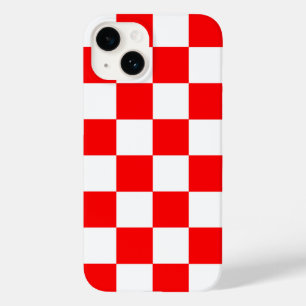 Red White Chequered Check Pattern Case-Mate iPhone 14 Case