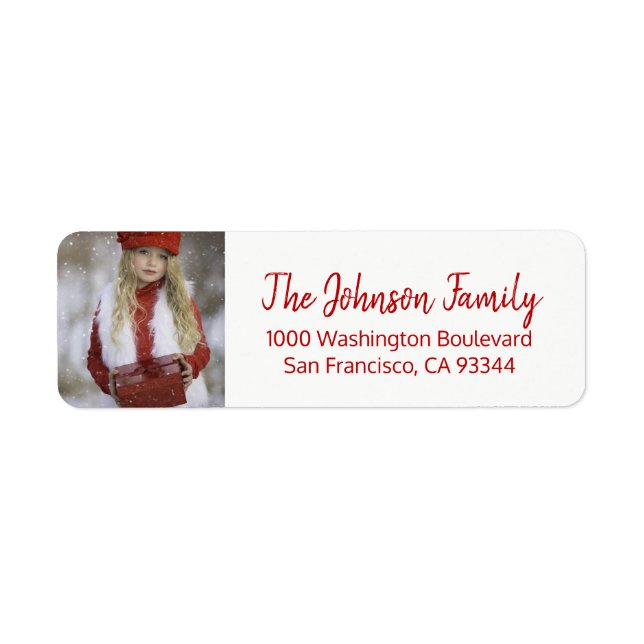 Red White Christmas Ajouter PHOTO Retour Adresse (Devant)