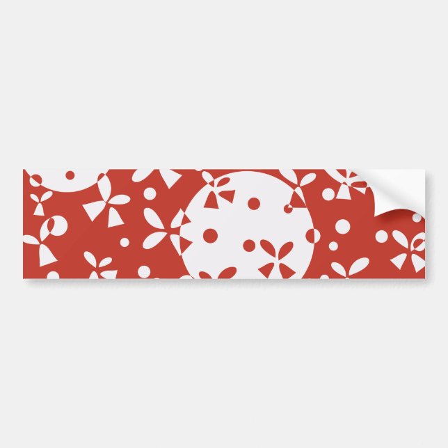 Red White Christmas Bells Holiday Pattern Bumper Sticker (Front)