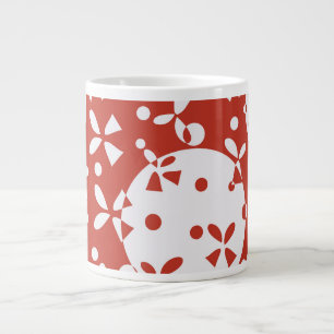 Red White Christmas Bells Holiday Pattern Large Coffee Mug