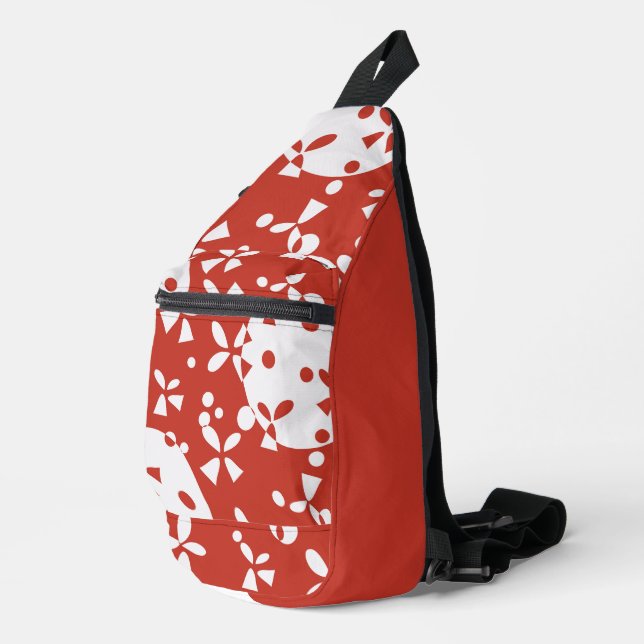 Red White Christmas Bells Holiday Pattern Sling Bag (Right Corner)