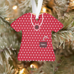 Red & White Christmas Candy Dress Personalized Ornament