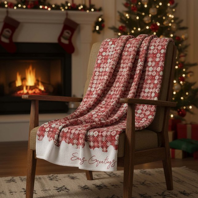 Red White Christmas Candy Pattern#13 ID1009 Fleece Blanket (Creator Uploaded)
