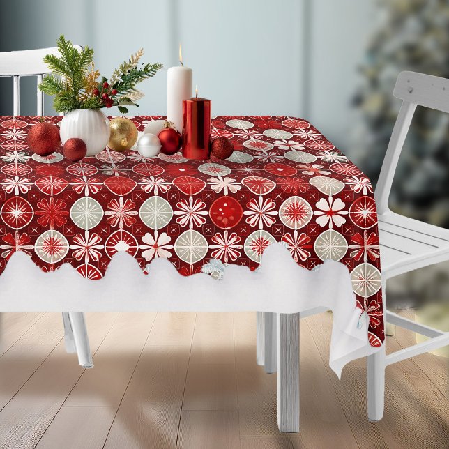 Red White Christmas Candy Pattern#13 ID1009 Tablecloth (Creator Uploaded)