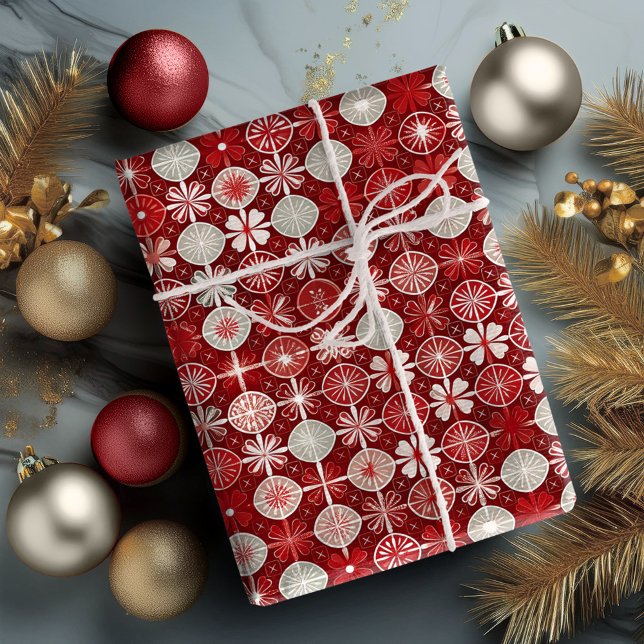 Red White Christmas Candy Pattern#13 ID1009 Wrapping Paper (Creator Uploaded)
