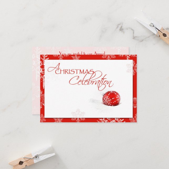 Red White Christmas Celebration RSVP Card (Front/Back In Situ)