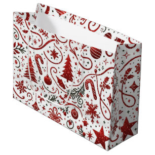 Red White Christmas Gift Bag