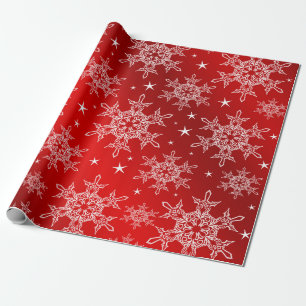 red,white,Christmas+ paper, winter+patte, merry+xm Wrapping Paper