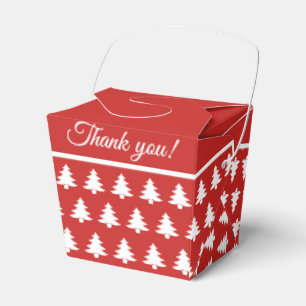 Red/White Christmas Party Favour Tree Font Patter Favor Box