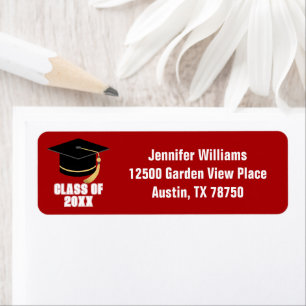 Red White Class of 2026 Graduation Return Address
