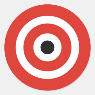 RED WHITE CLASSIC ROUND STICKER