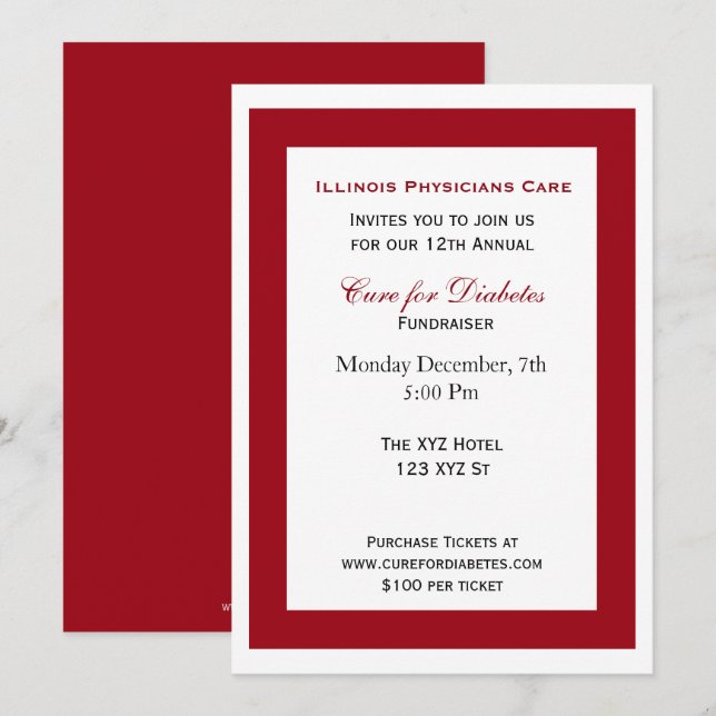 red white classy Corporate party Invitation (Front/Back)