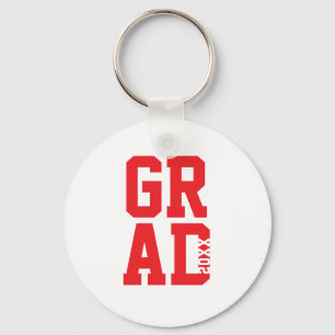 Red White College Colors Graduation Keepsake Key   Keychain