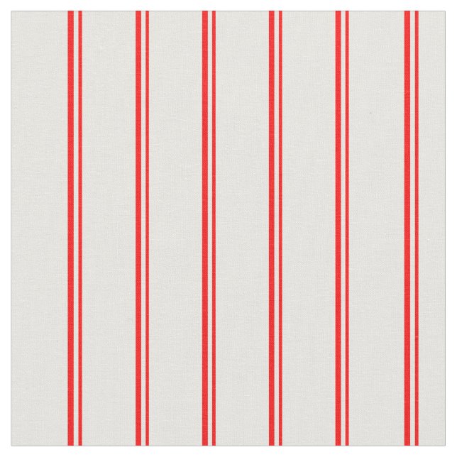 Red & White Coloured Stripes Fabric (Close Up)