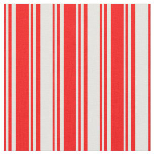 Red & White Coloured Stripes/Lines Pattern Fabric