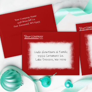 Red, White Company Business Address, Logo Envelope