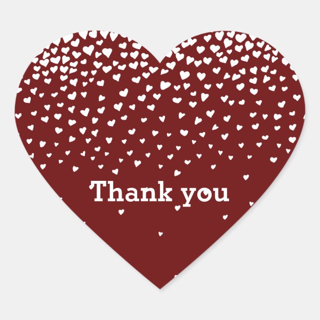Red White Confetti Hearts Heart Sticker (Front)