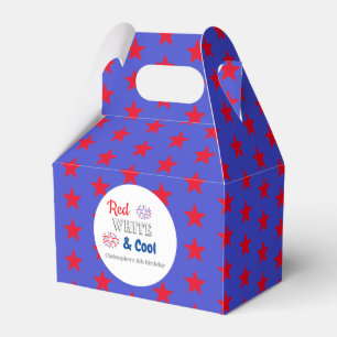 Red White & Cool 4th of July Birthday Favor Box
