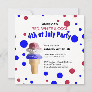 Red, White & Cool Flat Card