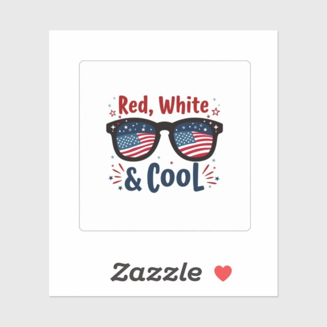Red White & Cool July 4 Sticker (Sheet)