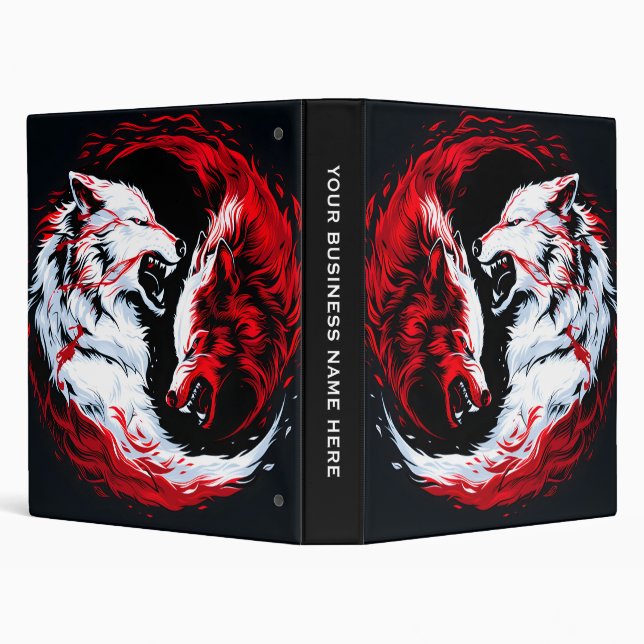 Red White Cosmic Wolf Warrior Binder (Background)