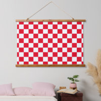 Red White Croatian Chequerboard Pattern