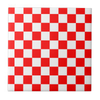Red White Croatian Chequerboard Pattern