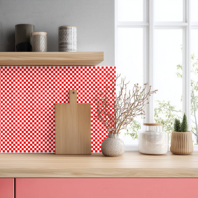 Red White Croatian Chequerboard Pattern Tile (Creator Uploaded)