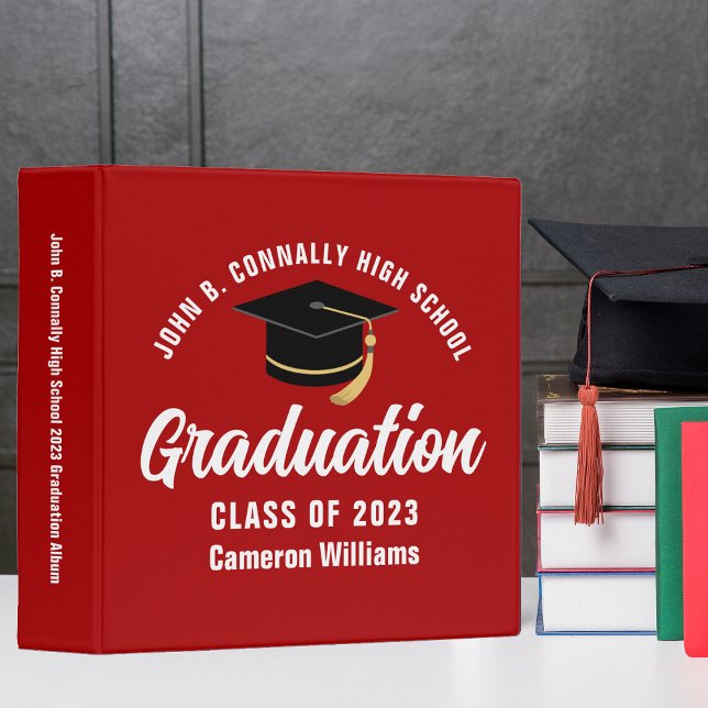 Red White Custom Graduation Keepsake Binder (Creator Uploaded)