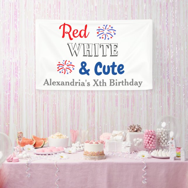 Red White & Cute 4th of July Banner (Party)