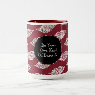 Red White Diamond Lips Mug