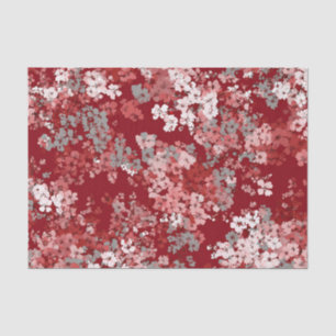Red White Ditsy Pastel Boho 70s Vintage Floral Tissue Paper