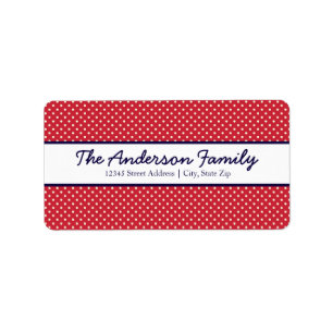 Red & White Dots - Address Labels