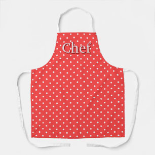 Red White Dots Chef Apron