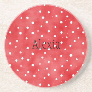 Red White Dots Coaster