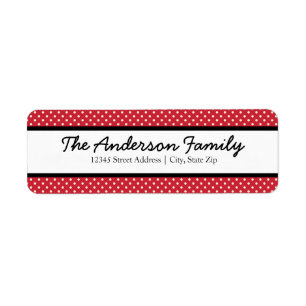 Red & White Dots - Return Address Labels