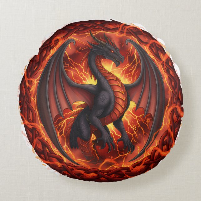  Red white Dragon pillow (Front)