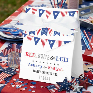 Red, White & Due! 4th Of July Baby Shower Favor Box