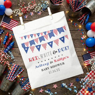 Red, White & Due! 4th Of July Baby Shower Favour Bag