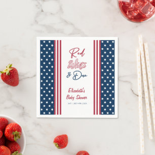 Red White & Due 4th of July Baby Shower Napkin