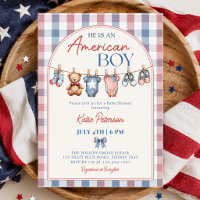 Red White & Due American Boy Baby Shower