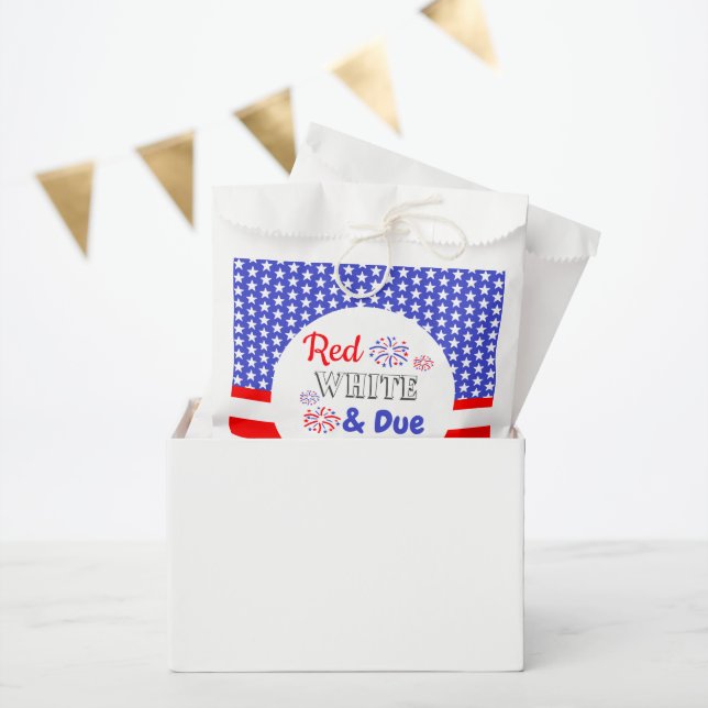 Red White & Due Baby Shower Favour Bag (Party)