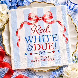 Red White & Due Baby Shower Napkin