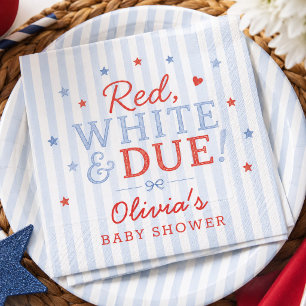 Red White & Due Baby Shower Napkins