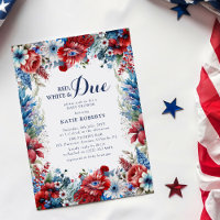 Red, White & Due Floral 4th July Baby Shower
