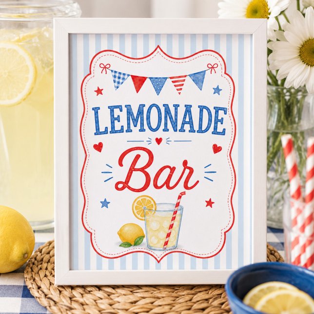 Red White & Due Lemonade Bar Poster (Creator Uploaded)