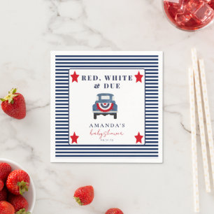 Red White & Due Patriotic Baby Shower Napkins 