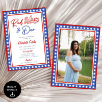 Red White & Due Stars 4th of July Baby Shower